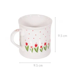 Kubek do kawy i herbaty DANIQUE, wzór w tulipany, 420 ml