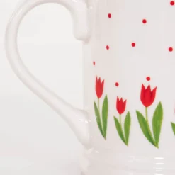 Kubek do kawy i herbaty DANIQUE, wzór w tulipany, 420 ml