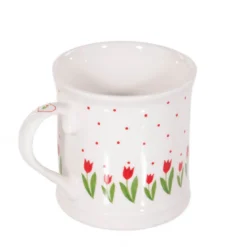 Kubek do kawy i herbaty DANIQUE, wzór w tulipany, 420 ml