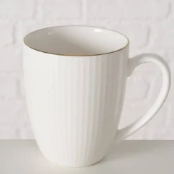 Kubek porcelanowy KELLY, biały, 400 ml