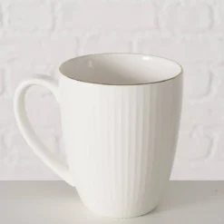 Kubek porcelanowy KELLY, biały, 400 ml