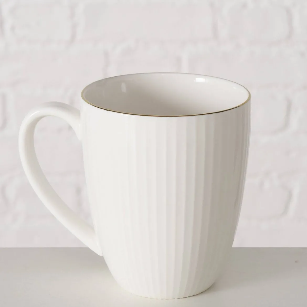 Kubek porcelanowy KELLY, biały, 400 ml