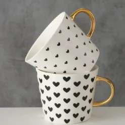 Kubek porcelanowy ze złotym uchwytem, FAYETTE