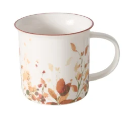 Kubek porcelanowy z kolorową obwódką, BERNADA, 320 ml