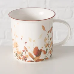 Kubek porcelanowy z kolorową obwódką, BERNADA, 320 ml