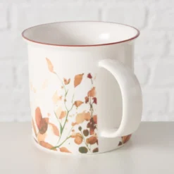 Kubek porcelanowy z kolorową obwódką, BERNADA, 320 ml