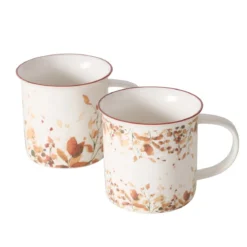 Kubek porcelanowy z kolorową obwódką, BERNADA, 320 ml