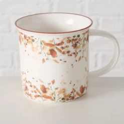 Kubek porcelanowy z kolorową obwódką, BERNADA, 320 ml