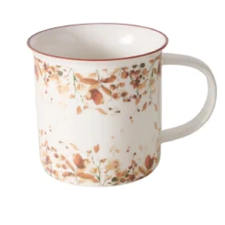 Kubek porcelanowy z kolorową obwódką, BERNADA, 320 ml