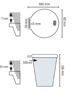 Kubek z pokrywką i otworem do picia, 300 ml