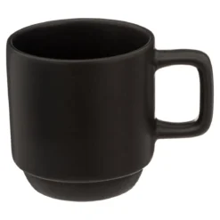 Kubki ceramiczne z bambusową podstawką, 4 sztuki x 120 ml