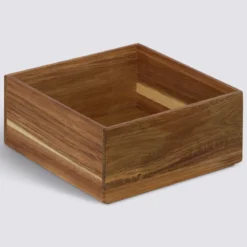 Kwadratowy drewniany organizer TIDY SMART, 15 x 15 x 7 cm