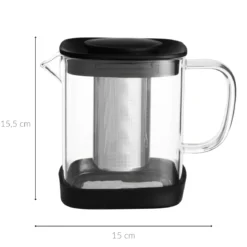 Kwadratowy dzbanek z zaparzaczem, 1 l