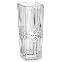 Kwadratowy wazon z kryształowym wzorem, 15 cm