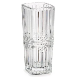 Kwadratowy wazon z kryształowym wzorem, 15 cm