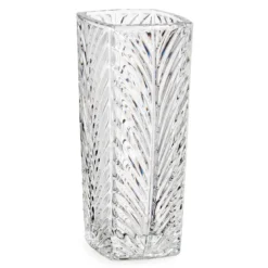 Kwadratowy wazon z kryształowym wzorem, 15 cm