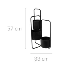 Kwietnik metalowy FLOWER, 3 poziomy, 57 cm