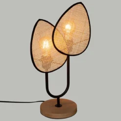 Lampa dekoracyjna OLME, rattanowa plecionka, wys. 44 cm