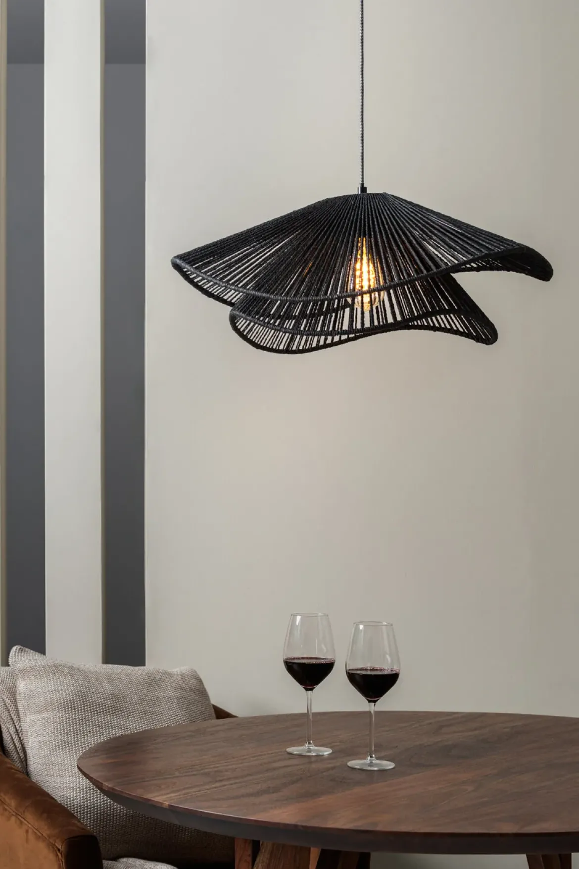 Lampa do jadalni nad stół SOMBRERA, klosz z plecionki, Ø 60 cm