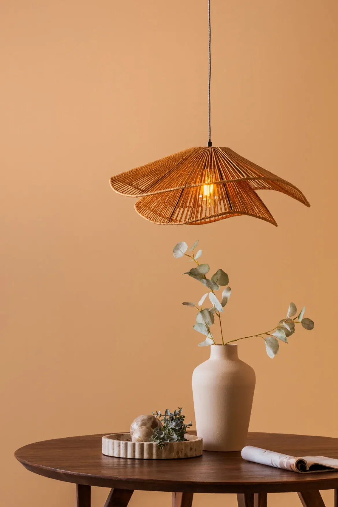 Lampa do jadalni nad stół SOMBRERA, klosz z plecionki, Ø 60 cm