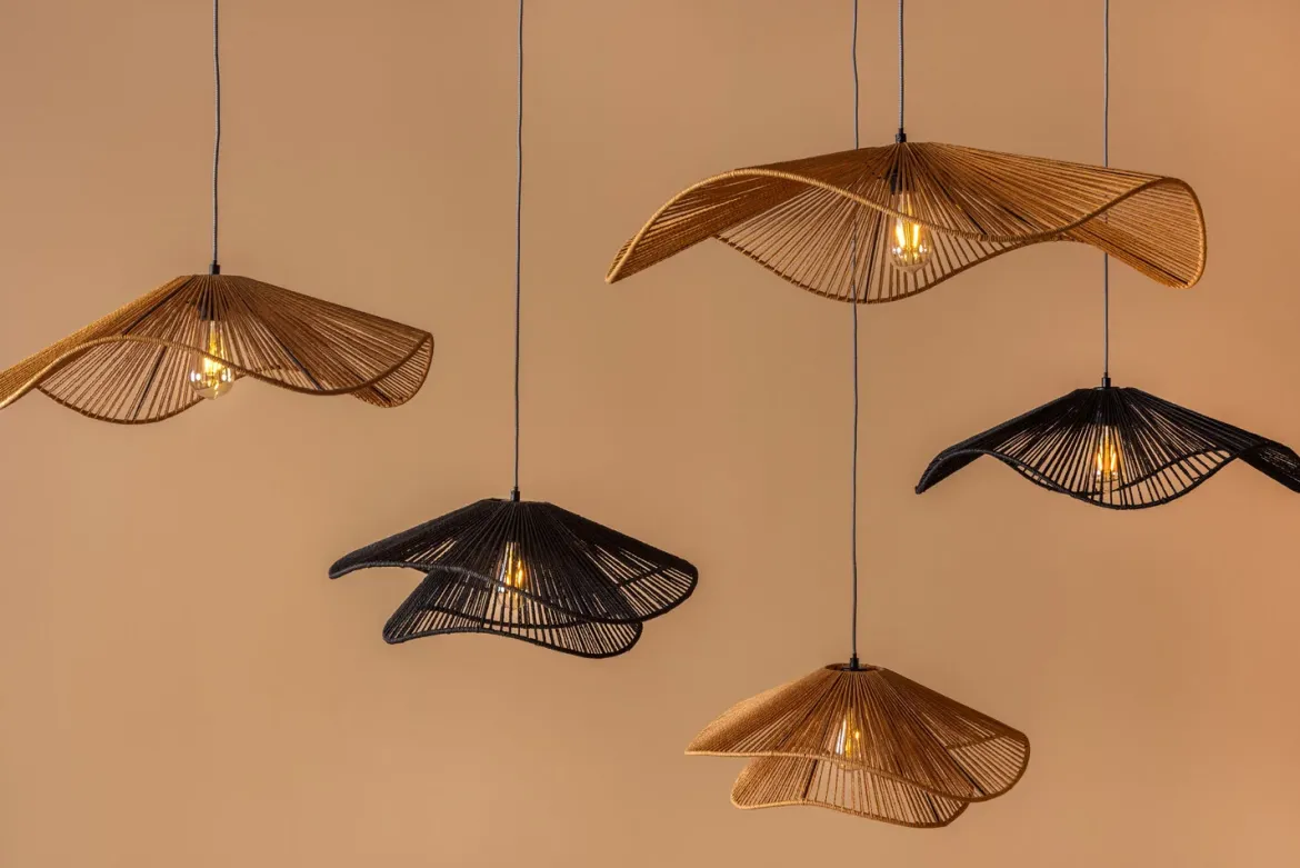 Lampa do jadalni nad stół SOMBRERA, klosz z plecionki, Ø 60 cm