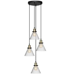Lampa nad stół industrialna Alak, 4-punktowa, Ø 18 cm