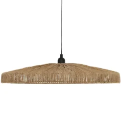 Lampa nad stół w jadalni BELLAMY, pleciony klosz z juty, Ø 58 cm