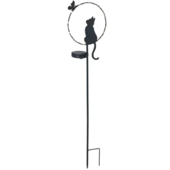 Lampa ogrodowa LED, kot, zasilana energią słoneczną, 85 cm