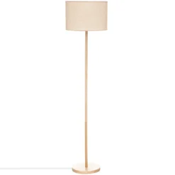 Lampa podłogowa DELLA, drewniana podstawa, 149,5 cm