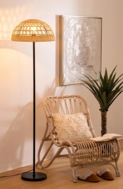 Lampa podłogowa RORY z plecionym abażurem, Ø 40 x 150,5 cm
