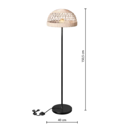 Lampa podłogowa RORY z plecionym abażurem, Ø 40 x 150,5 cm