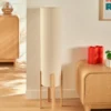 Lampa podłogowa tekstylny klosz RAFA drewniane nogi, Ø 24 x 107 cm
