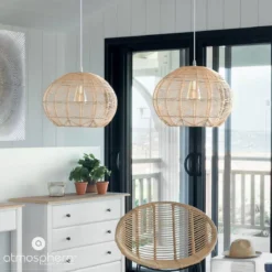 Lampa rattanowa nad stół KITA, Ø 38 cm