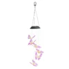 Lampa solarna wisząca, motyle LED, dzwonek wietrzny, 78 cm