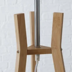 Lampa stojąca do salonu AVAL, klosz z materiału imitującego len, 153 cm