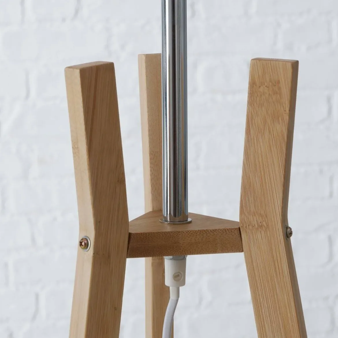 Lampa stojąca do salonu AVAL, klosz z materiału imitującego len, 153 cm