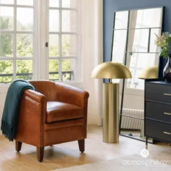 Lampa stojąca do salonu CHAMPI, złota, grzybek, wys. 97 cm