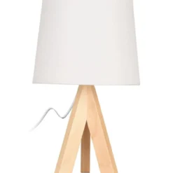 Lampa stojąca na drewnianych nogach, wys. 29 cm