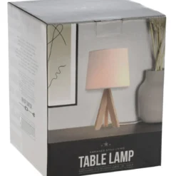 Lampa stojąca na drewnianych nogach, wys. 29 cm