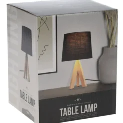 Lampa stojąca na drewnianych nogach, wys. 29 cm