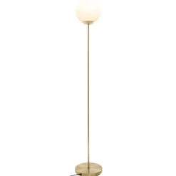 Lampa stojąca z okrągłym kloszem, metalowa, 134 cm