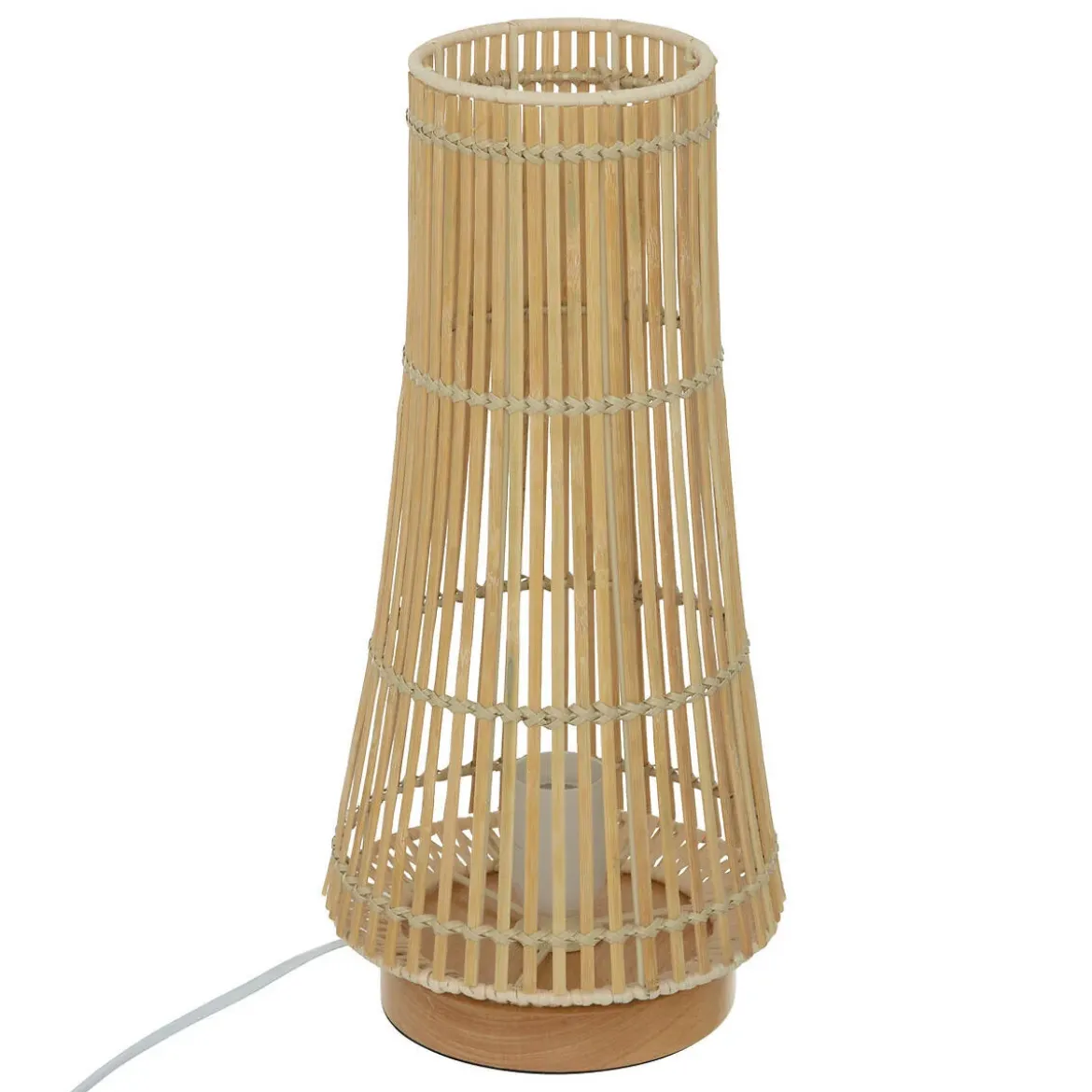 Lampa stołowa bambusowa MAHE, 38 cm