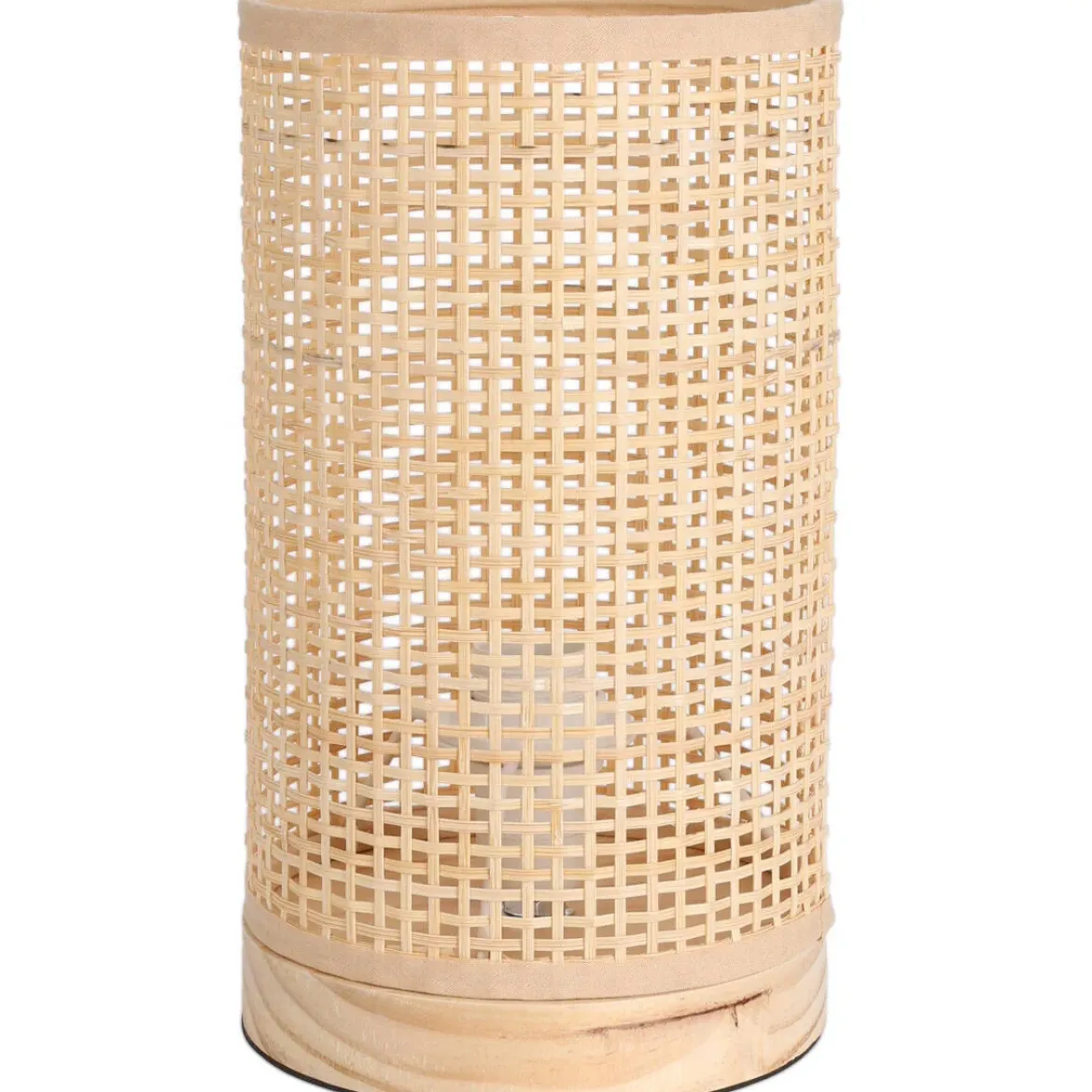 Lampa stołowa bambus, tuba, podstawa z drewna sosnowego, 13 x 23 cm