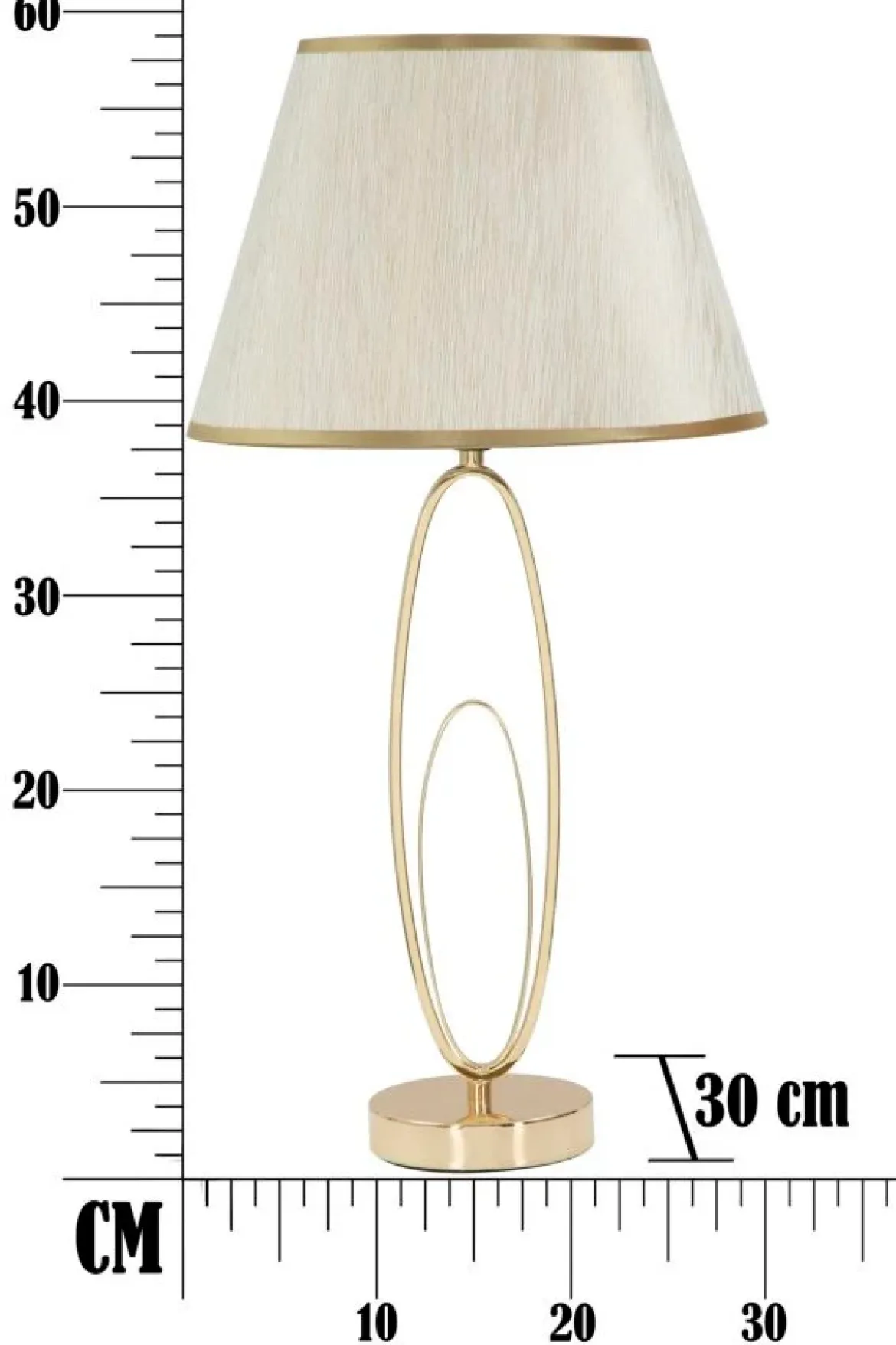 Lampa stołowa GLAM FLUSH, metalowa, złota, Ø 30x58 cm