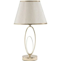 Lampa stołowa GLAM FLUSH, metalowa, złota, Ø 24x47 cm