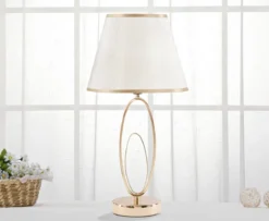 Lampa stołowa GLAM FLUSH, metalowa, złota, Ø 24x47 cm