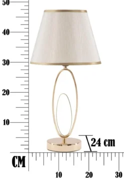 Lampa stołowa GLAM FLUSH, metalowa, złota, Ø 24x47 cm