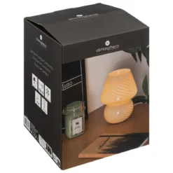 Lampa stołowa grzybek CARA, szklana, Ø 15 cm