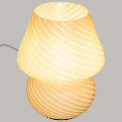 Lampa stołowa grzybek CARA, szklana, Ø 15 cm
