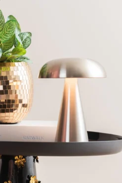 Lampa stołowa grzybek LED RACHEL, bezprzewodowa, Ø 15,5 cm